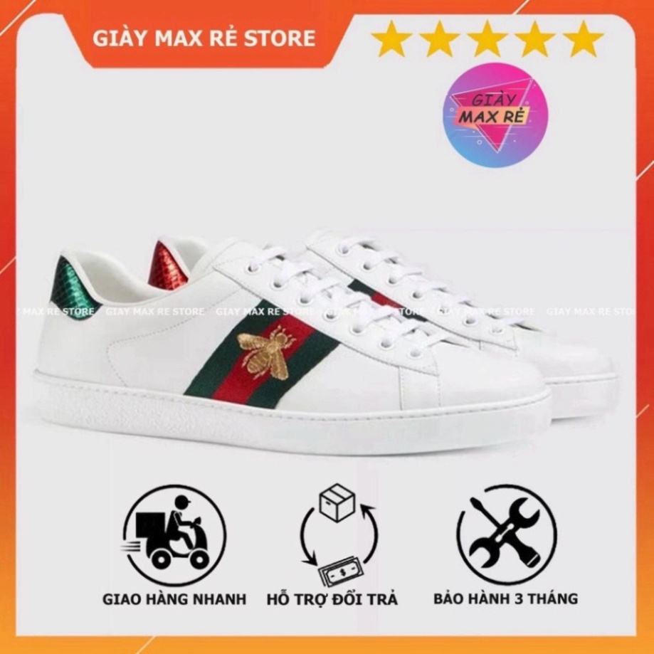 Giày thể thao GC họa tiết con Ong giày sneaker trắng xanh đỏ