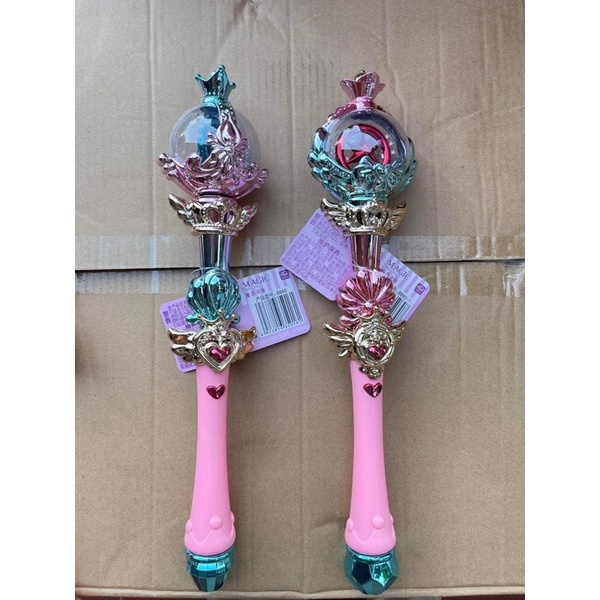 Gậy phép thuật đồ chơi công chúa đèn led combo xoay tròn có nhạc, đồ chơi trung thu