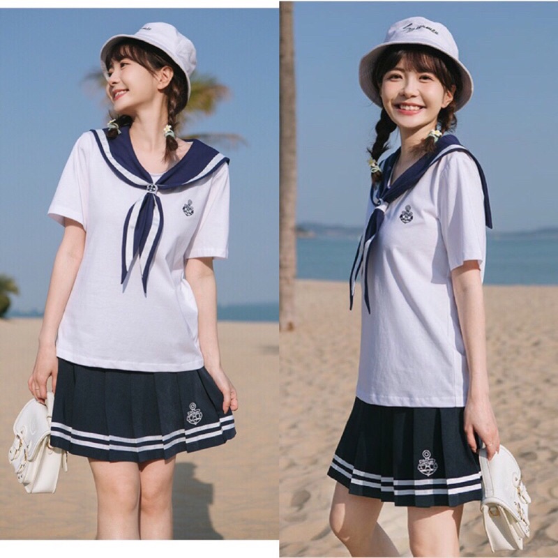 YAS0084-Set cotton Jk thuỷ thủ