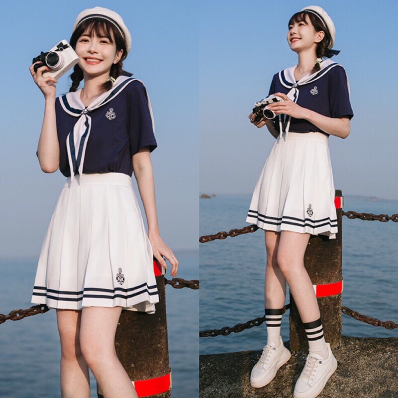 YAS0084-Set cotton Jk thuỷ thủ