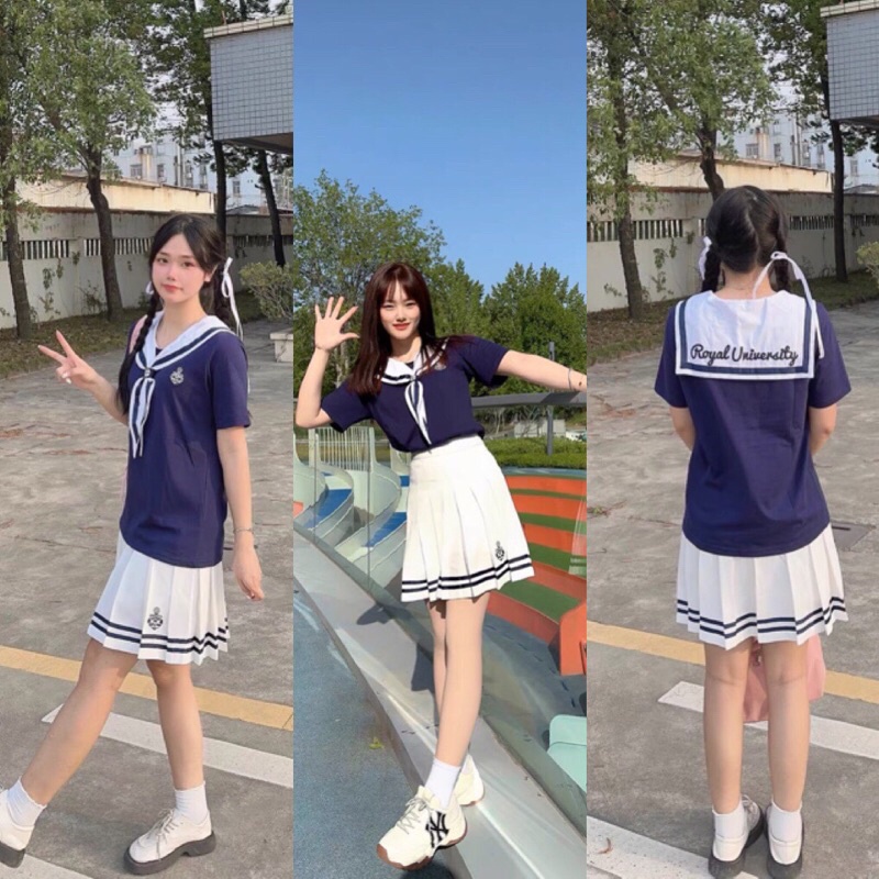 YAS0084-Set cotton Jk thuỷ thủ