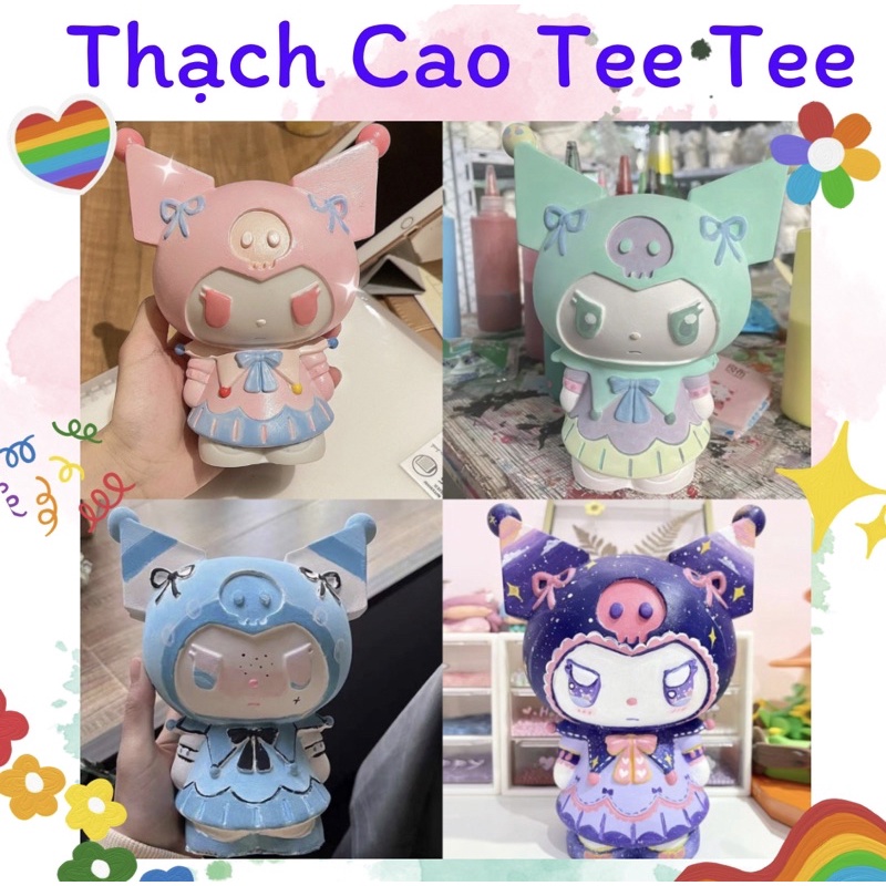 Tượng thạch cao tô màu size 2XL kuromi ( kèm màu và cọ)