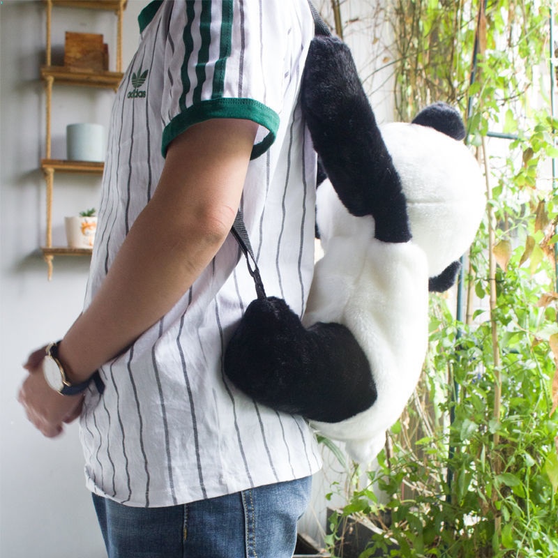 Ba Lô Đi Học Hình Gấu Trúc Nhồi Bông Dễ Thương Cho Bé