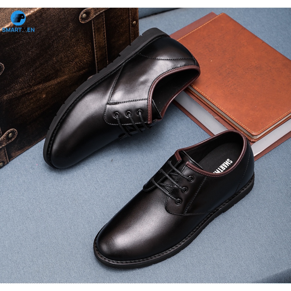 Giày da bò nguyên miếng Smart Men HCM GD105
