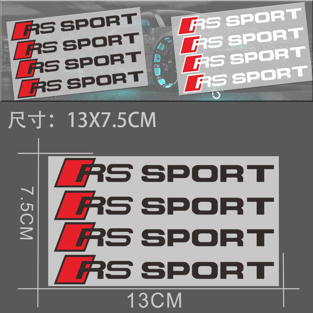 Decal Tem RS-Sport Dán Tay Cửa Xe ô Tô, Trang Trí ô Tô