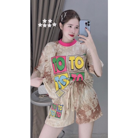 Set Bộ Thun Đùi Toto Màu Loang Phối Màu MaM