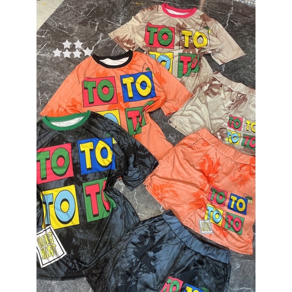 Set Bộ Thun Đùi Toto Màu Loang Phối Màu MaM