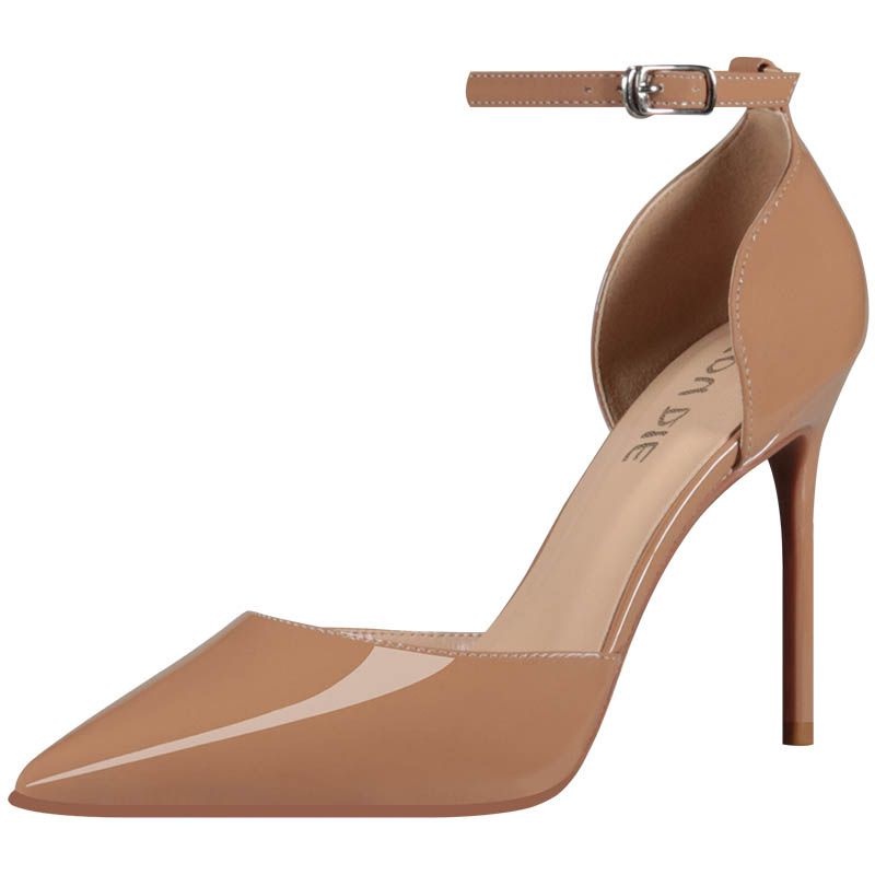 Giày Cao Gót Mũi Nhọn Bằng Da Bóng Thời Trang Mùa Hè 2023