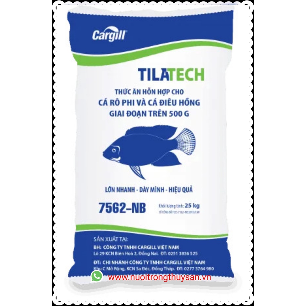 2kg Cám cá Cargill 7562NB túi 2kg cho các size lớn loại 6 ly 28% đạm