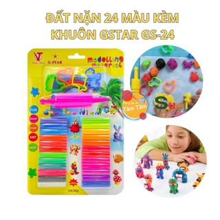 Đất nặn 24 màu g-star gs24 + khuân nặn và con lăn gs24