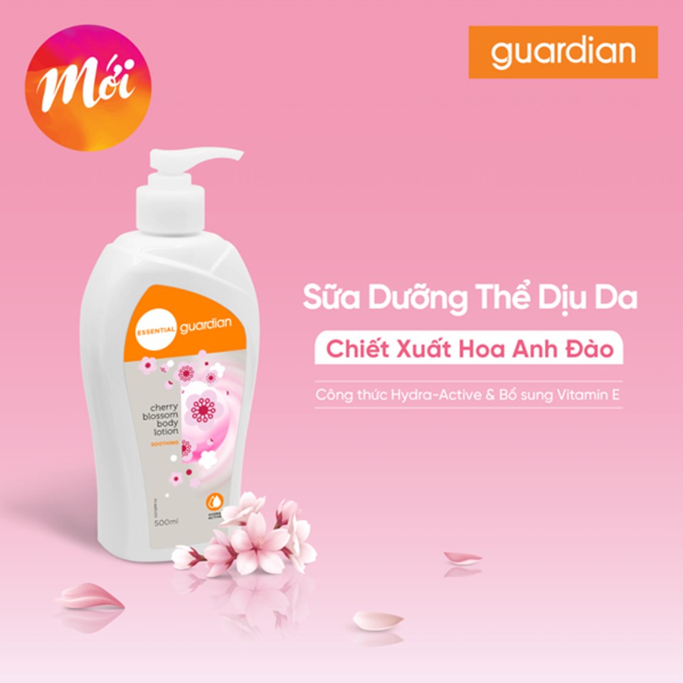 Sữa Dưỡng Thể Dịu Da Guardian Cherry Blossom Soothing Body Lotion Chiết Xuất Hoa Anh Đào 500ml