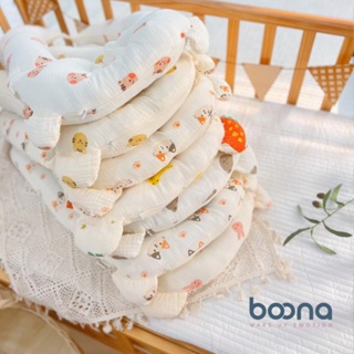 Gối chữ U cho bé Boona Muslin cao cấp shop BECON ruột bông