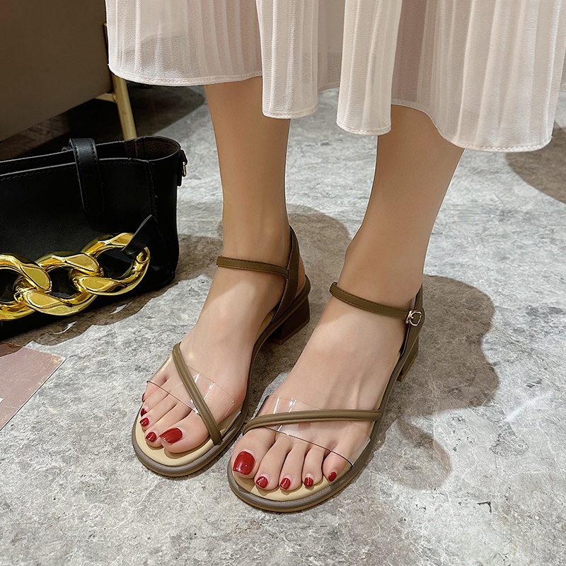 Sandal Cao Gót Hở Ngón Đế Vuông Dày Dặn Phong Cách Thời Trang Pháp Hàng Mới 2023 Dành Cho Bạn Nữ