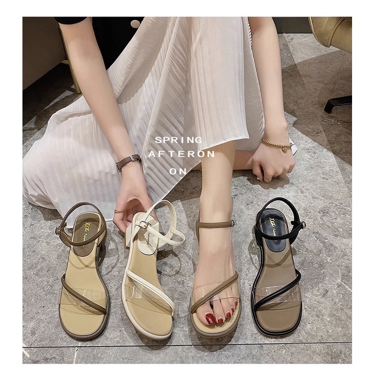 Sandal Cao Gót Hở Ngón Đế Vuông Dày Dặn Phong Cách Thời Trang Pháp Hàng Mới 2023 Dành Cho Bạn Nữ