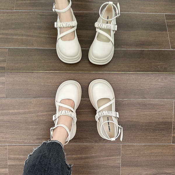 Mary jane Giày Da Đế Dày Thời Trang 2023 Dành Cho Nữ