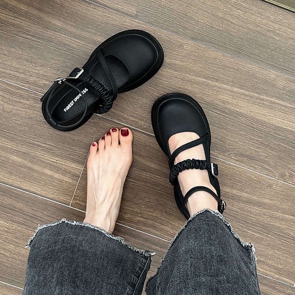 Mary jane Giày Da Đế Dày Thời Trang 2023 Dành Cho Nữ