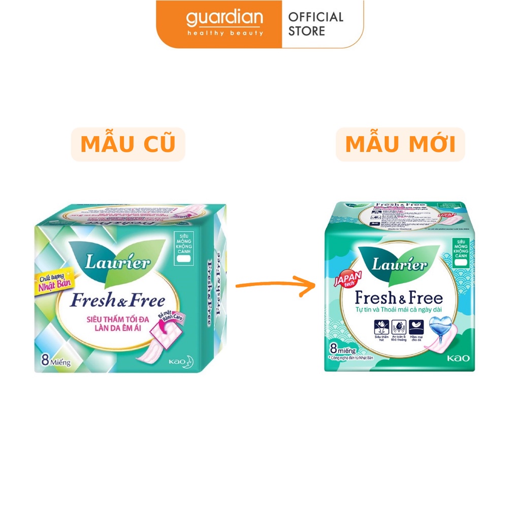 Băng Vệ Sinh Siêu Mỏng Không Cánh 22Cm Fresh & Free Laurier 08 Miếng