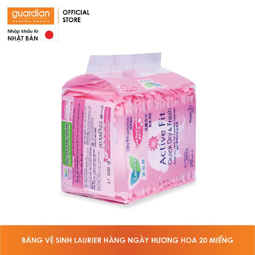 Băng Vệ Sinh Hàng Ngày Hương Thơm Active Fit Quick Dry & Fresh Laurier 20 Miếng