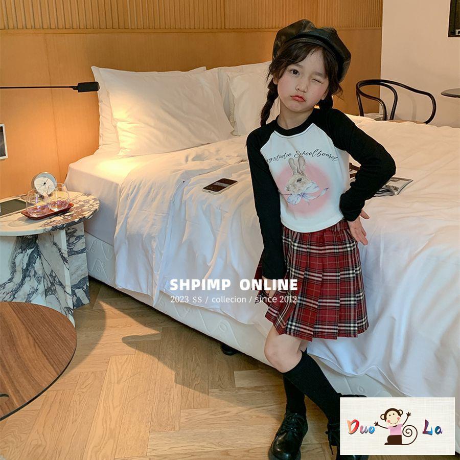 Doula Áo Thun Tay Dài In Hình Thỏ Hoạt Hình Phong Cách Hàn Quốc Thời Trang Mùa Xuân 2023 Cho Bé Gái