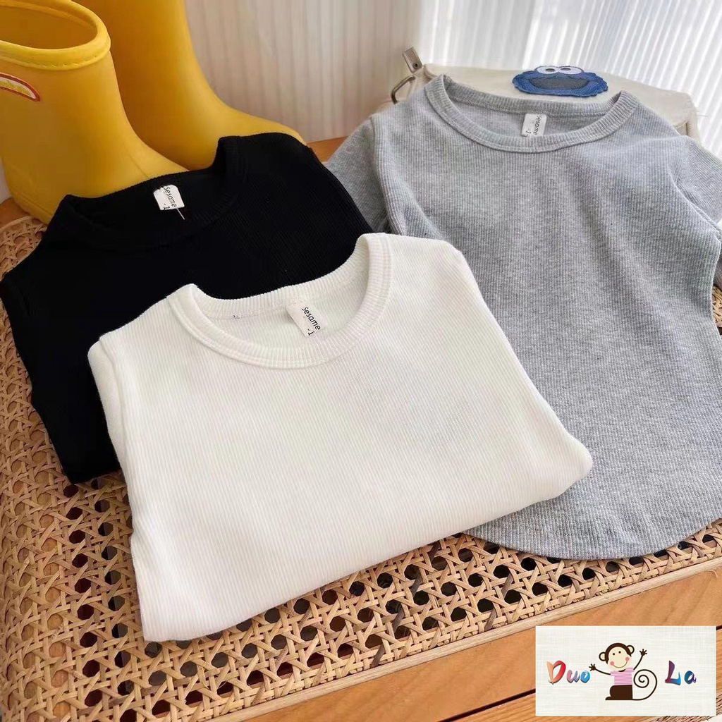 Doula Áo Thun Tay Dài Màu Trơn Thời Trang Mới Nhất Năm 2023 Cho Bé Gái