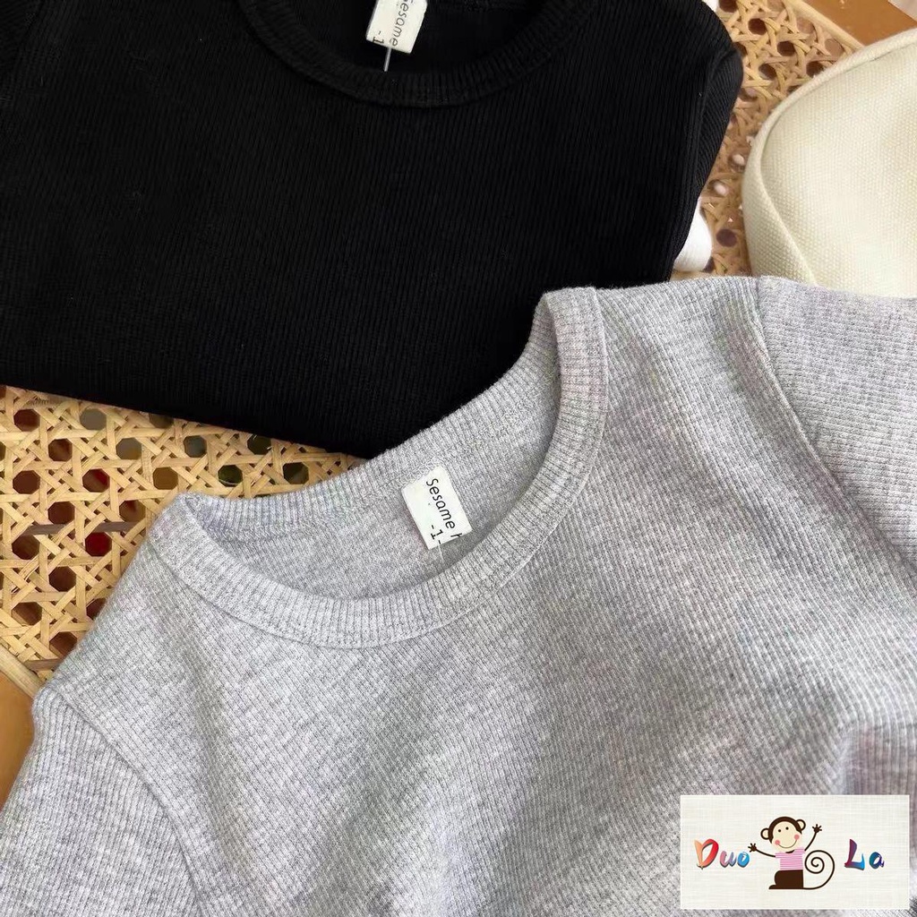 Doula Áo Thun Tay Dài Màu Trơn Thời Trang Mới Nhất Năm 2023 Cho Bé Gái