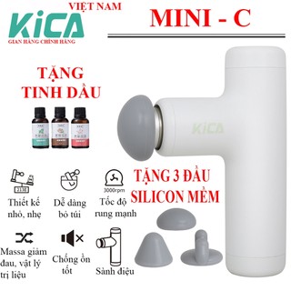Máy massa mini KICA MINI - C sử dụng động cơ không chổi than với 3 đầu massa SILICON mềm giúp bạn massa giảm đau nhanh