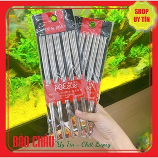 Bộ 5 đôi đũa inox 304 hàn quốc - đũa inox 304 chống trượt hàn quốc