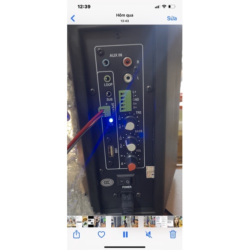 Loa thùng tích hợp công suất và bluetooth Sunrise 502L - Loa treo tường quán cafe