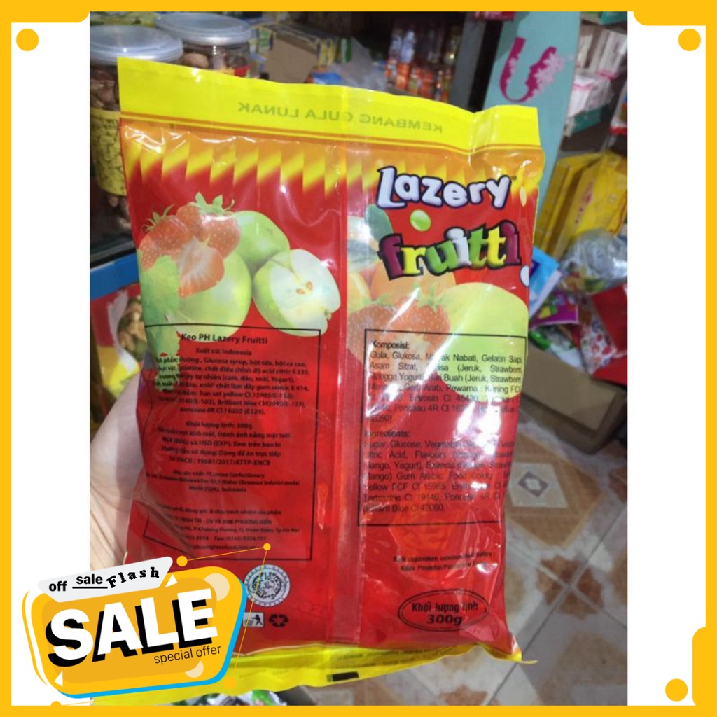 MÃ  Kẹo Lazery Fruitti trái cây 300g