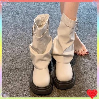 Giày boot nữ đế dày cổ ngắn thời trang hàn quốc mới