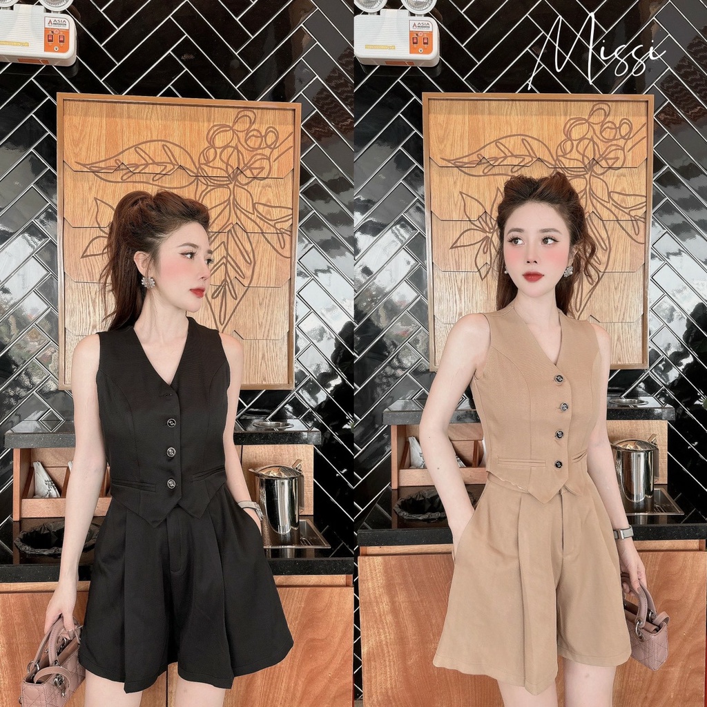 Set bộ đồ nữ , bộ đồ nữ hè áo sát nách quần đùi cạp cao chất trượt hàn sang chảnh