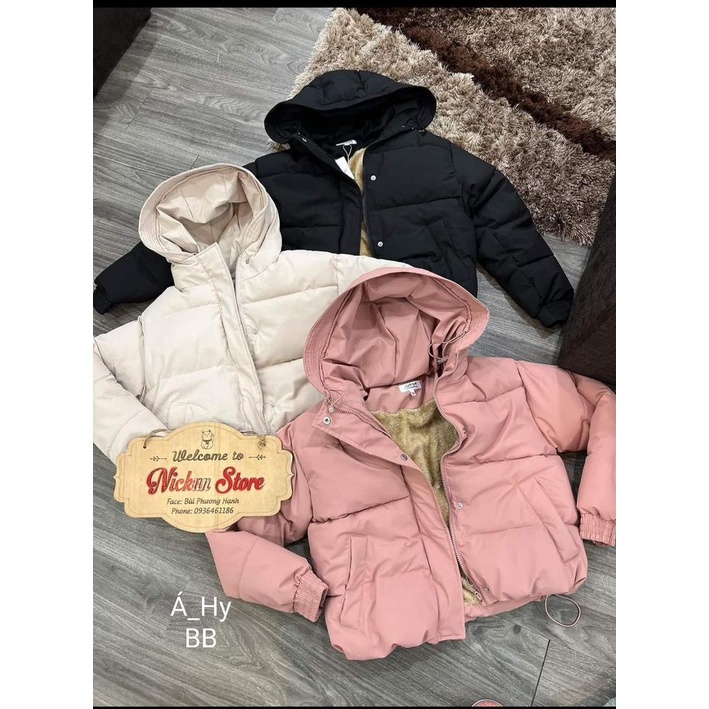 Áo phao nữ chần bông dáng ngắn siêu nhẹ, giữ ấm tuyệt đối