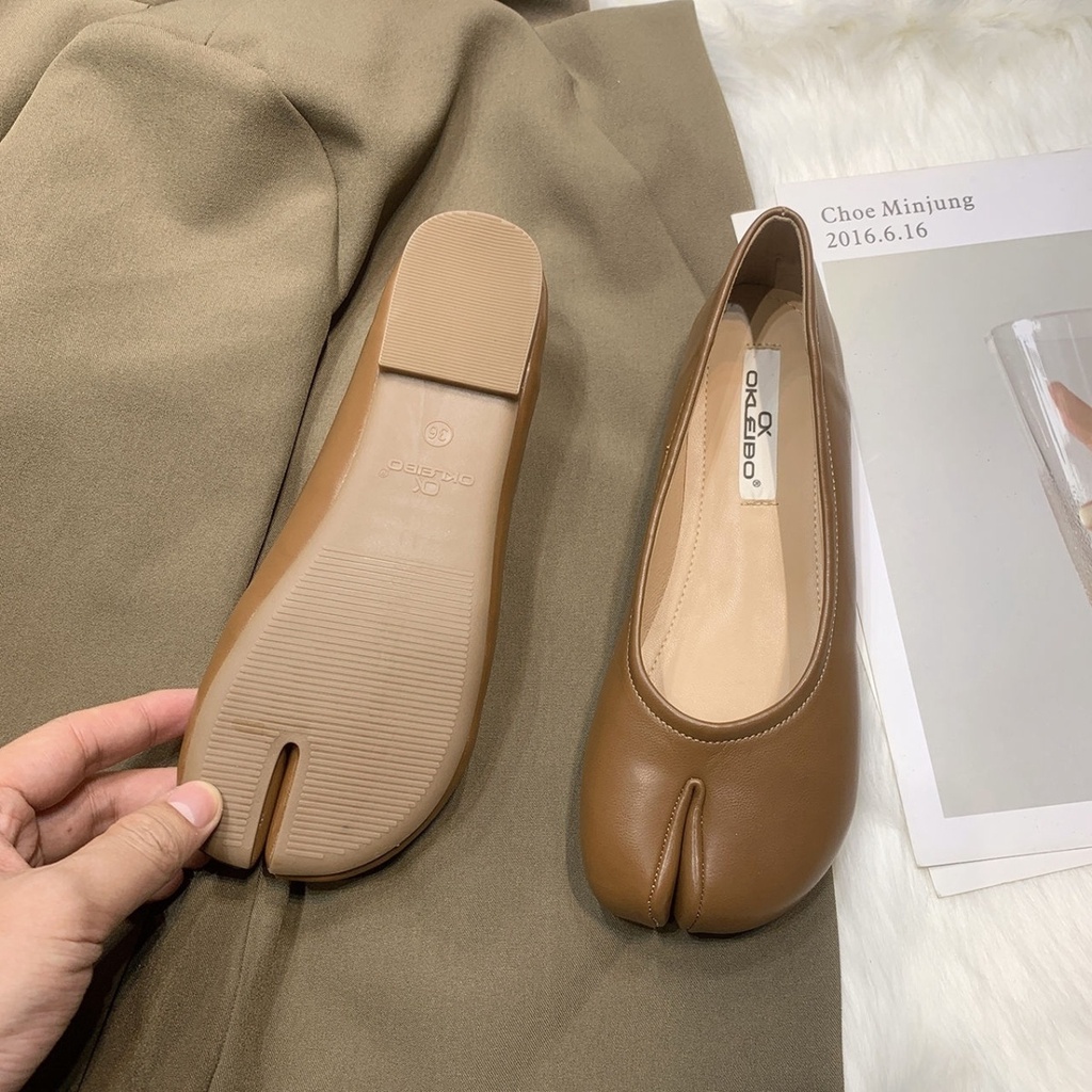 Giày Búp Bê Hở Một Gót Đế Bằng Thời Trang Xuân Hè 23