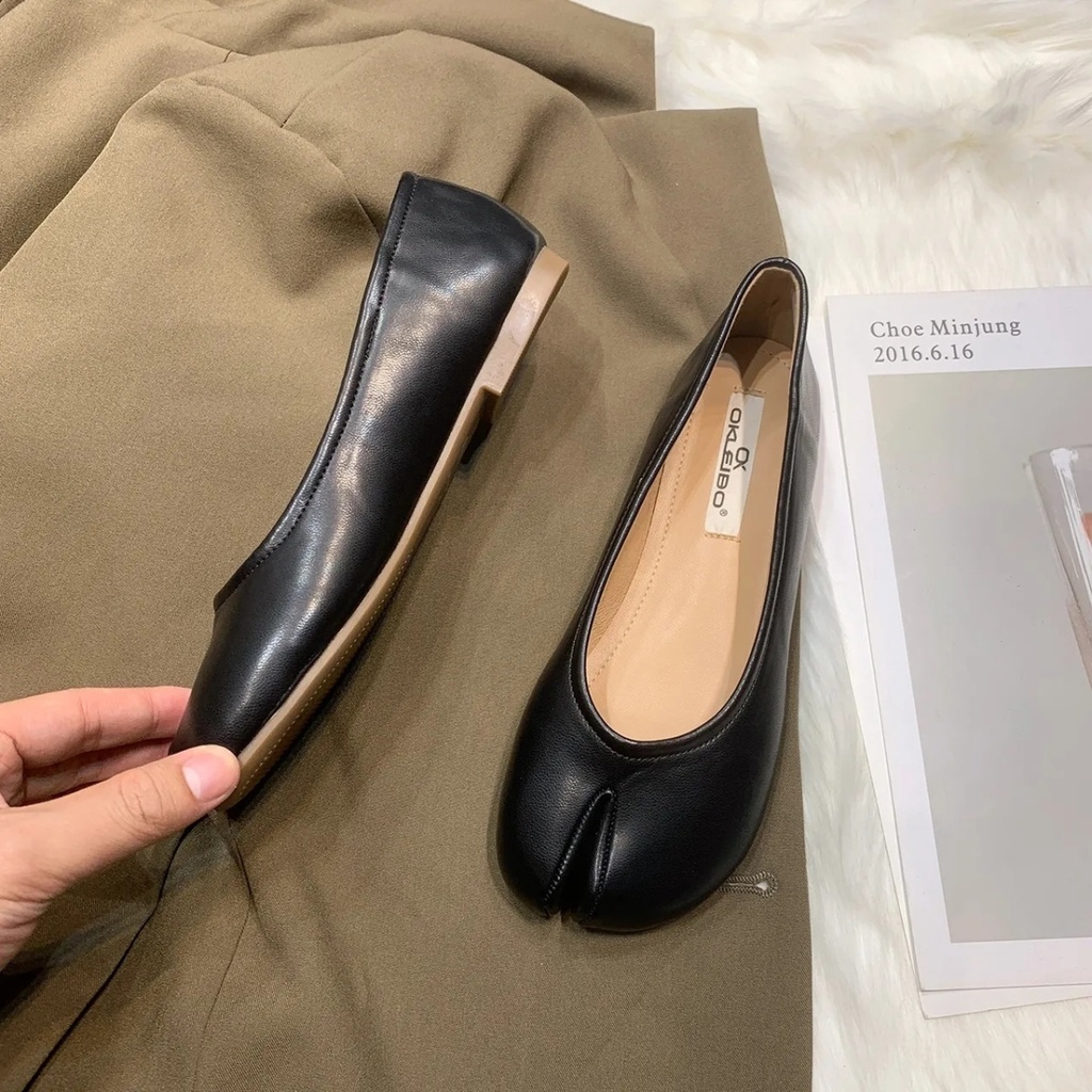 Giày Búp Bê Hở Một Gót Đế Bằng Thời Trang Xuân Hè 23