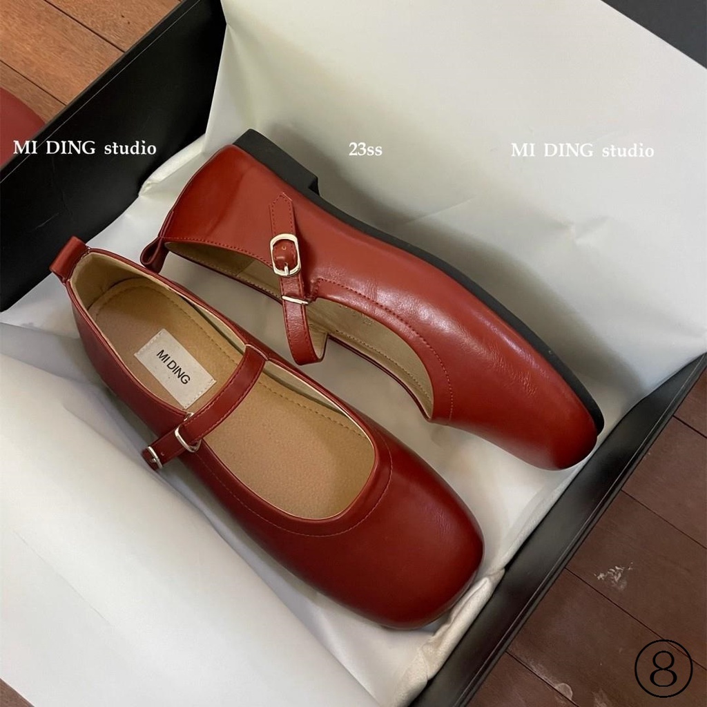 Giày Búp Bê mary jane Mũi Vuông Đế Bằng Siêu Mềm Kiểu retro Pháp Thời Trang Mùa Xuân 2023 Cho Nữ