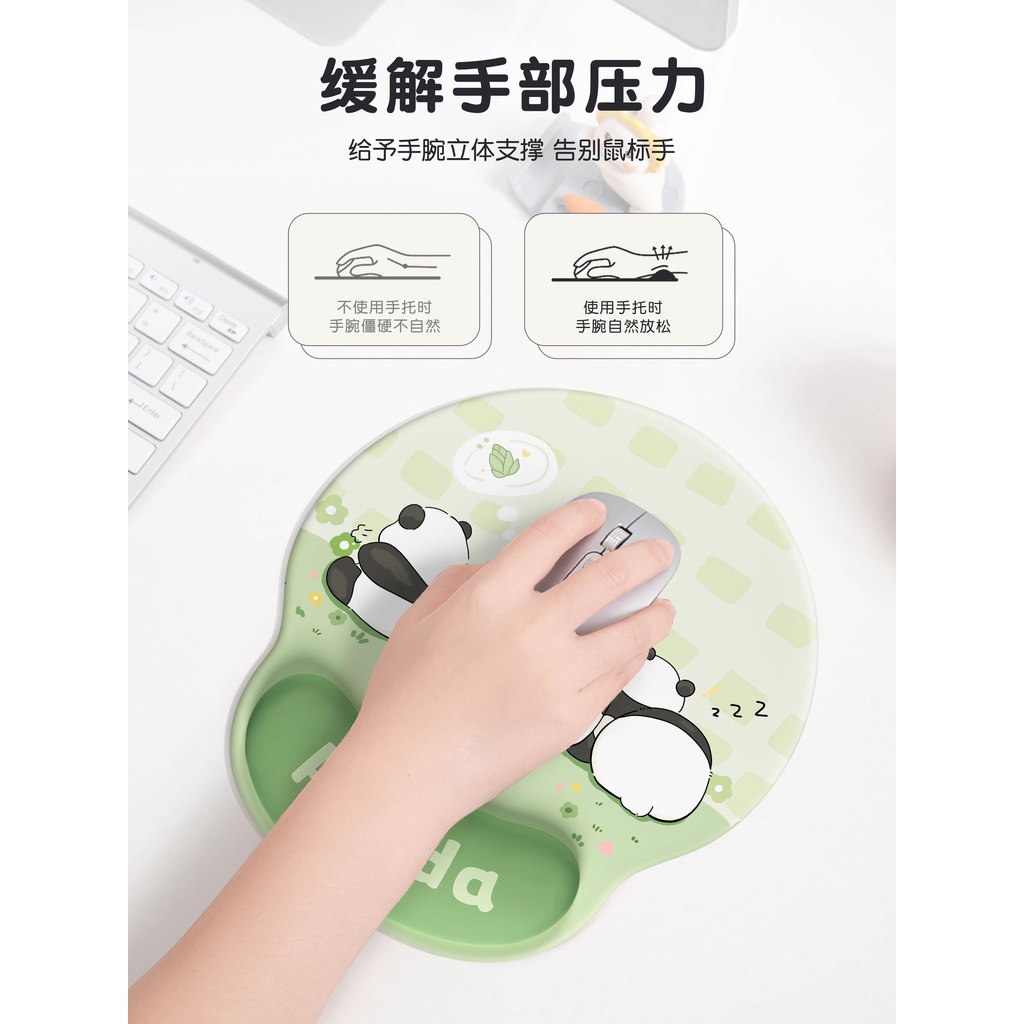 Miếng Lót Chuột Silicon Chống Trượt Hình Gấu Trúc Dễ Thương