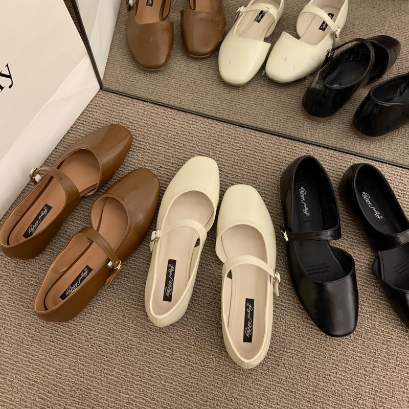 Giày Búp Bê Da Mềm Đế Bằng Phong Cách retro Hàn Quốc 2023 Cho Nữ