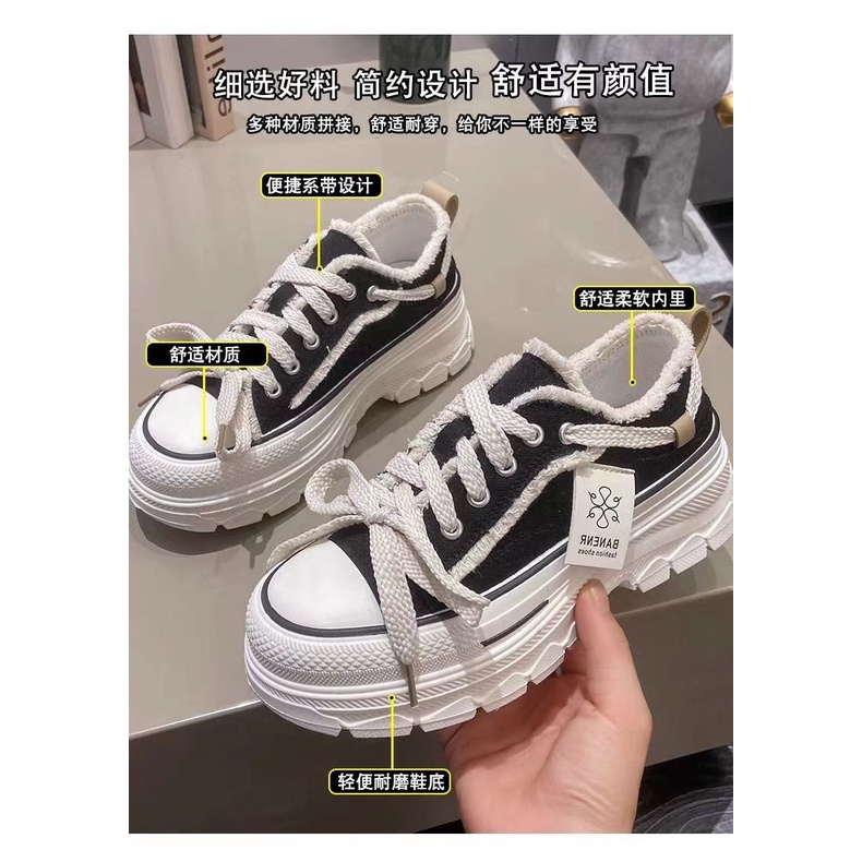 Giày Thể Thao Vải Bạt Đế Dày Thoải Mái Chống Trượt Thời Trang Xuân Hè 2023 Cho Nữ