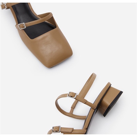 Giày Sandal ck Mũi Vuông Đế Dày Hở Ngón Phong Cách retro Pháp Thời Trang Mùa Xuân 2023 Cho Nữ