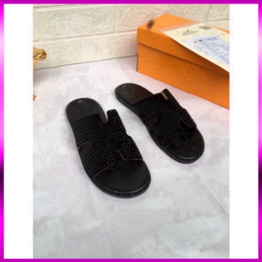Dép lê quai ngang nam quai chữ H đính đá cực sang , cực HOT giá sinh viên