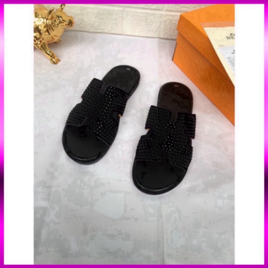 Dép lê quai ngang nam quai chữ H đính đá cực sang , cực HOT giá sinh viên