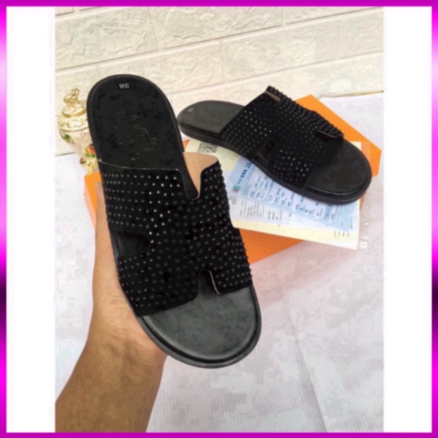 Dép lê quai ngang nam quai chữ H đính đá cực sang , cực HOT giá sinh viên
