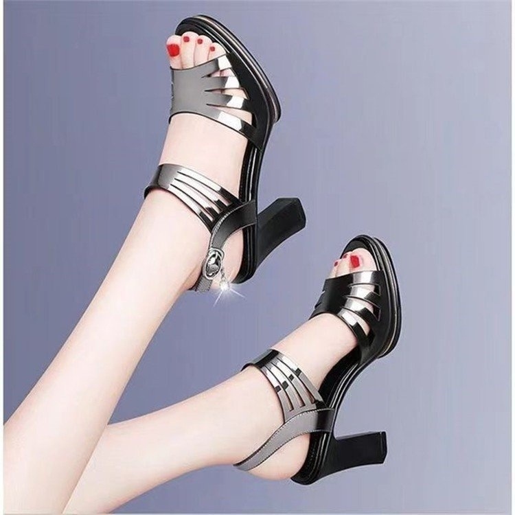 Sandal Cao Gót Hở Mũi Thời Trang Mùa Hè 2023 Phong Cách Pháp Cho Nữ