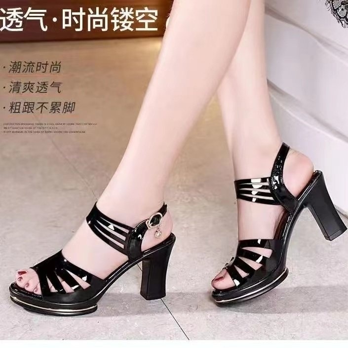 Sandal Cao Gót Hở Mũi Thời Trang Mùa Hè 2023 Phong Cách Pháp Cho Nữ