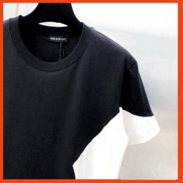 Áo phông nam nữ Premium Cotton Neil Barrett phối mix vải hai màu đen trắng. Áo thun phối unisex form rộng