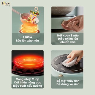 Bếp Điện Từ Bear Đa Năng 8 Mức Nhiệt Thích Hợp Đa Số Các Loại Nồi Mặt Bếp Làm Từ Gốm Thủy Tinh Cao Cấp SB-BT21W