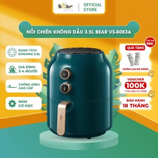 Nồi Chiên Không Dầu Bear Công Nghệ Nhiệt Đối Lưu 360 Độ Chiên K Dầu, Nhựa Cao Cấp An Toàn Tuyệt Đối - VS 8083A