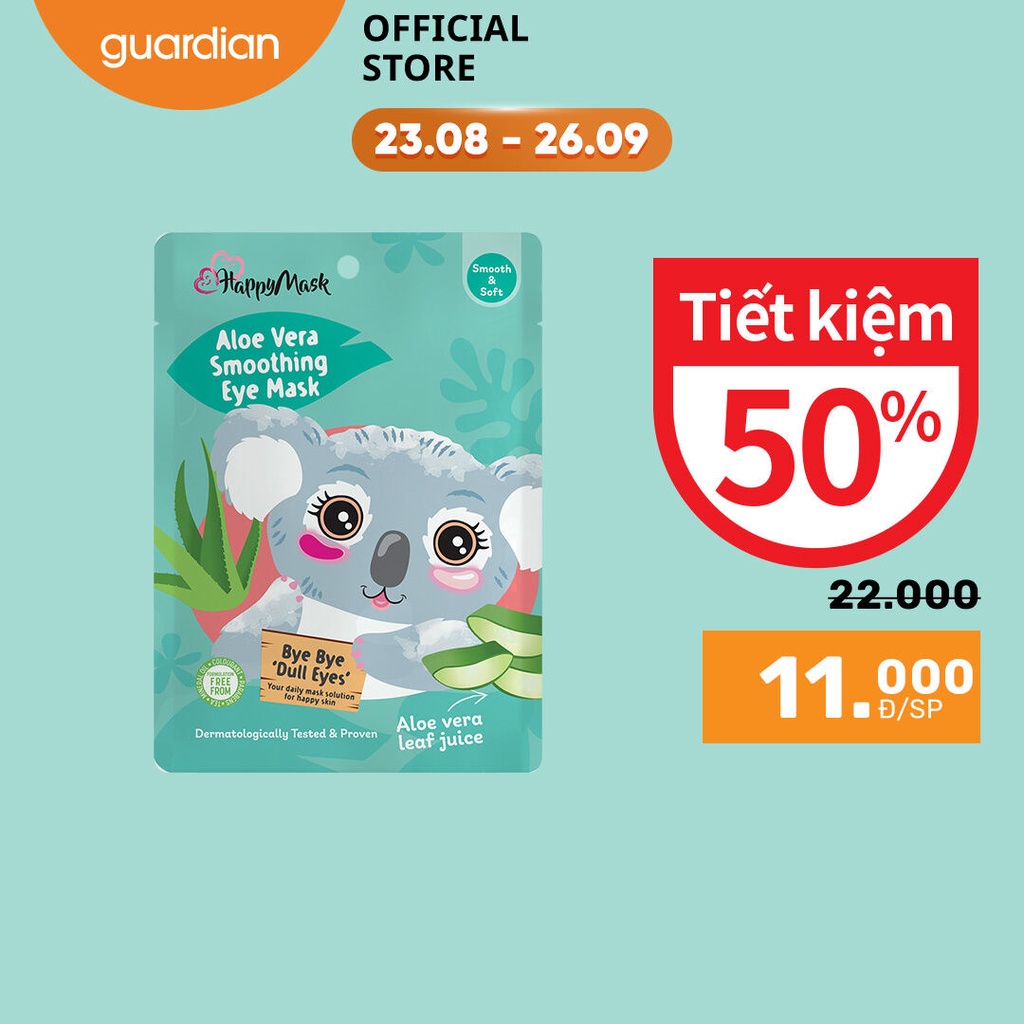 Mặt Nạ Mắt Làm Dịu Da Happy Mask Aloe Vera Smoothing Eye Mask Chiết Xuất Nha Đam 6ml