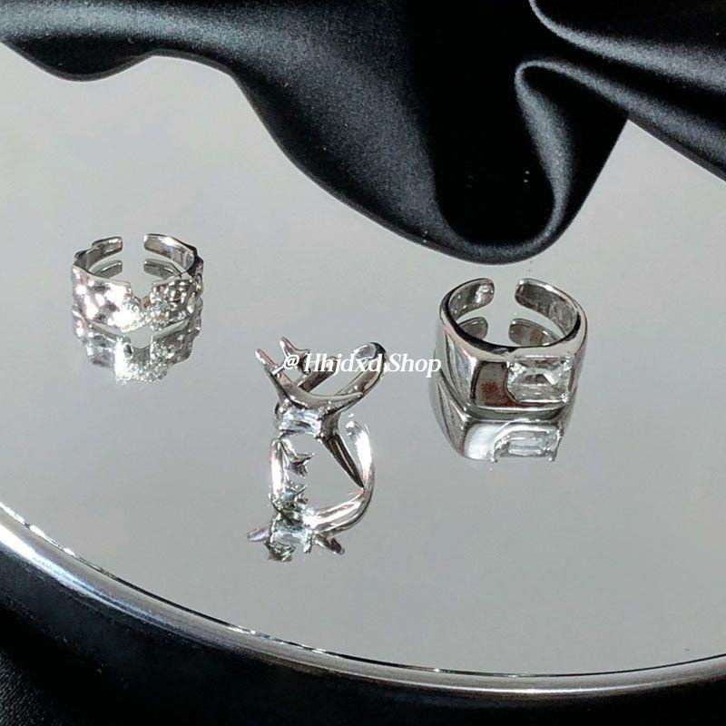 Niche Nhẫn Hở Thiết Kế Đan Chéo Phong Cách Pháp Cao Cấp Dành Cho Nữ Sinh