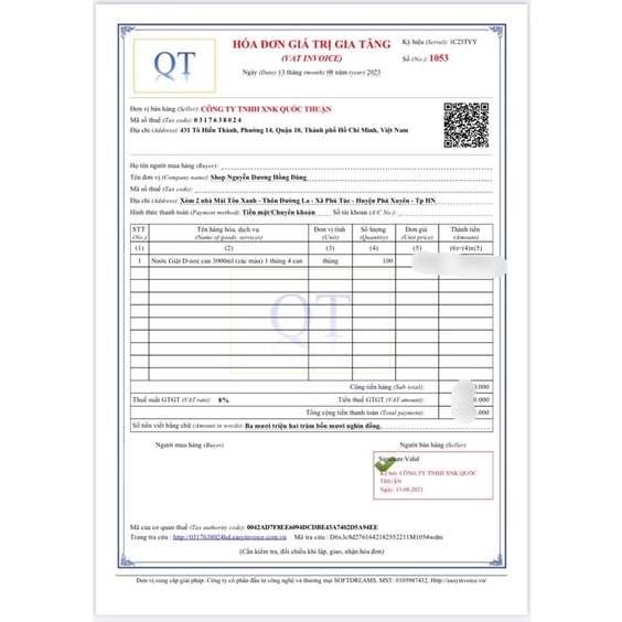 Nước giặt D-nee Organic can 3 lít  chính hãng